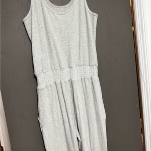 Ribbed Gray Jogger Romper